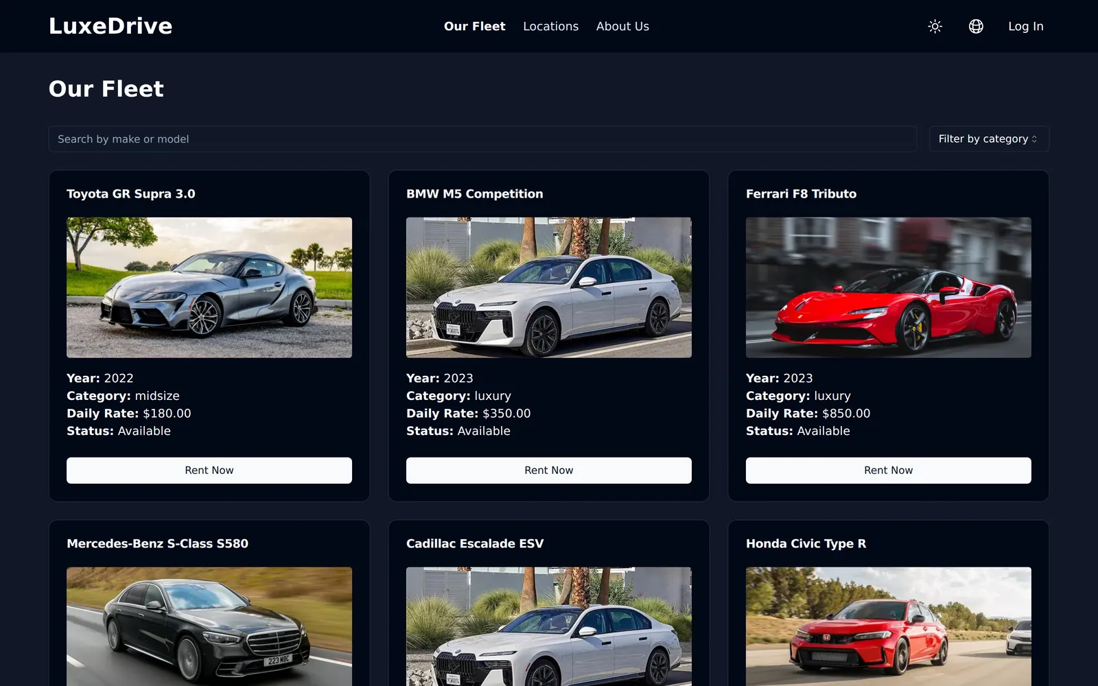 LuxeDrive — Web · SaaS